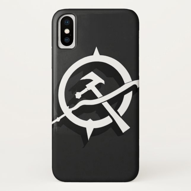 Minimalist Hammer and Sickle - Black & White Case-Mate iPhone Case (Back)