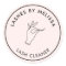 Minimalist Hand and Lashes Circle Logo Pink