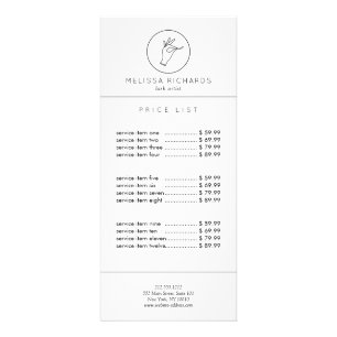 Minimalist Hand and Lashes Logo Makeup Artist Rack Card