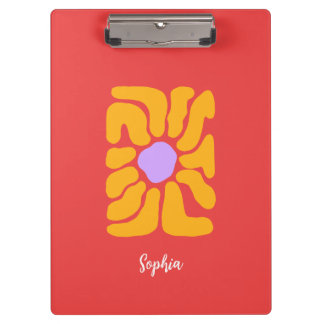 Minimalist Hand Drawn Boho Flower Clipboard