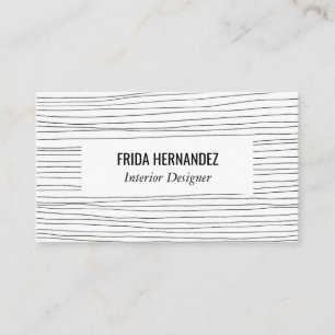 Minimalist Hand Drawn Lines Stripes Chic Elegant Business Card