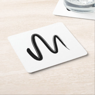 Minimalist Hand Drawn Seamless Pattern Graphic Art Square Paper Coaster