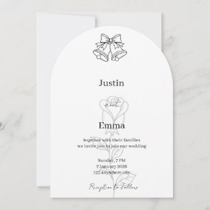 Minimalist Hand Drawn Wedding Invitation
