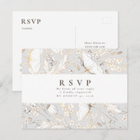 Minimalist Hand-drawn Wildflowers Wedding RSVP