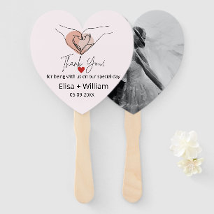 Minimalist Hand Heart Gesture Wedding Guest Gift   Hand Fan