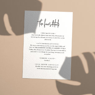 Minimalist Hand-Lettered Script Wedding Details Enclosure Card