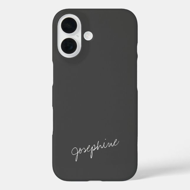Minimalist Hand Lettering Name Black White Custom  Case-Mate iPhone Case (Back)