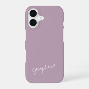 Minimalist Hand Lettering Name Dusty Lilac Custom iPhone 16 Case