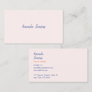 Minimalist hand writing Business Card