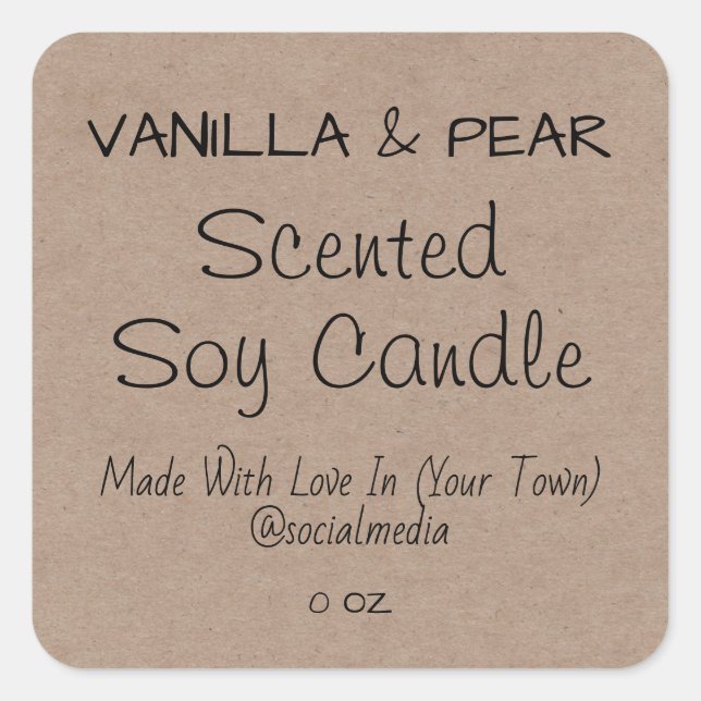 Minimalist Hand Written Product Labels (Front)