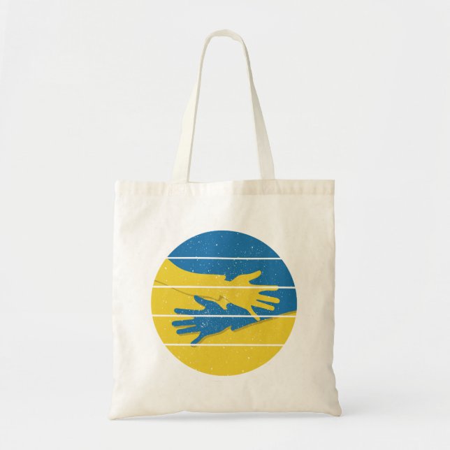 Minimalist Hands Support Ukraine, Save Ukraine Tote Bag (Front)
