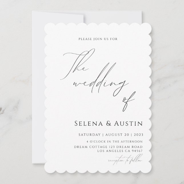 Minimalist Handscript Wedding  Inv Invitation (Front)