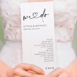 Minimalist Handwriting Simple Modern Wedding Programme<br><div class="desc">This modern wedding program features a minimalist design and a modern hand lettered handwriting script. It's set up with the text flush to the right and left, but you can click "customise" to make it centred. The back has your bridal party and family information with a special thank you at...</div>