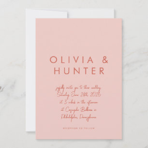 Minimalist Handwriting Sunset Wedding Invitation