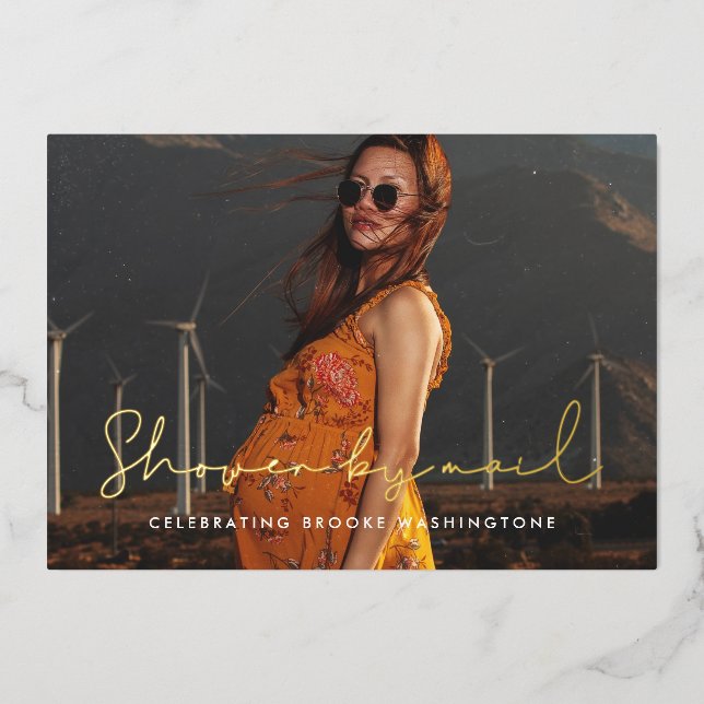 Minimalist handwritten Baby Shower by mail photo (Front)