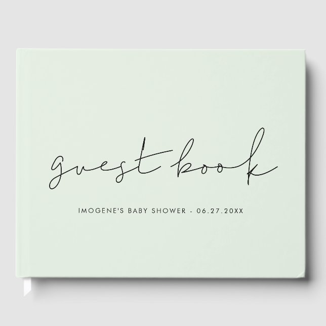 Minimalist handwritten Baby shower Guest Book (Front)