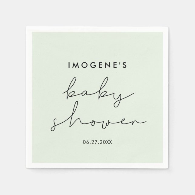 Minimalist handwritten Baby shower Napkin (Front)