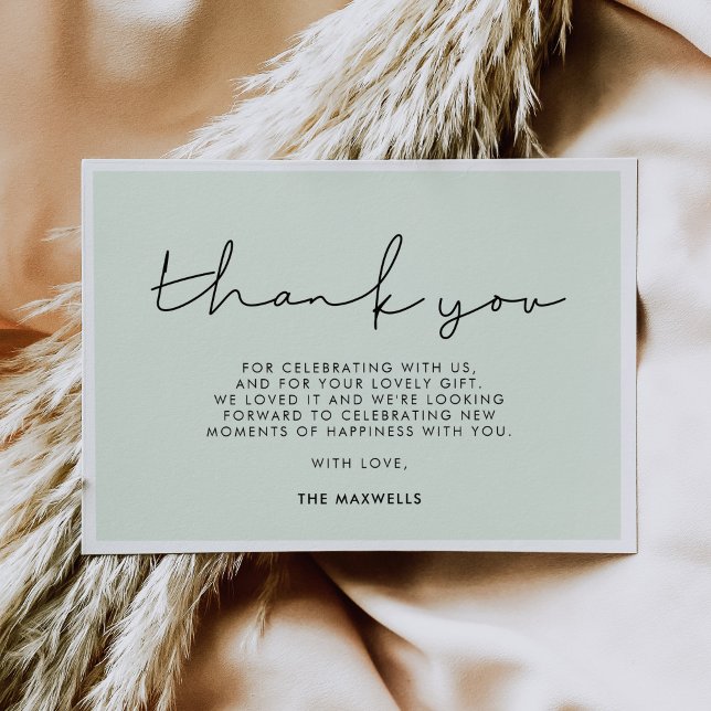 Minimalist handwritten Baby shower Thank You Card (Creator Uploaded)