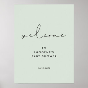 Minimalist handwritten Baby shower Welcome Poster