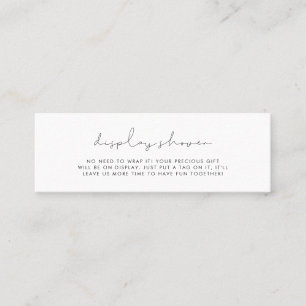 Minimalist handwritten Display shower card insert