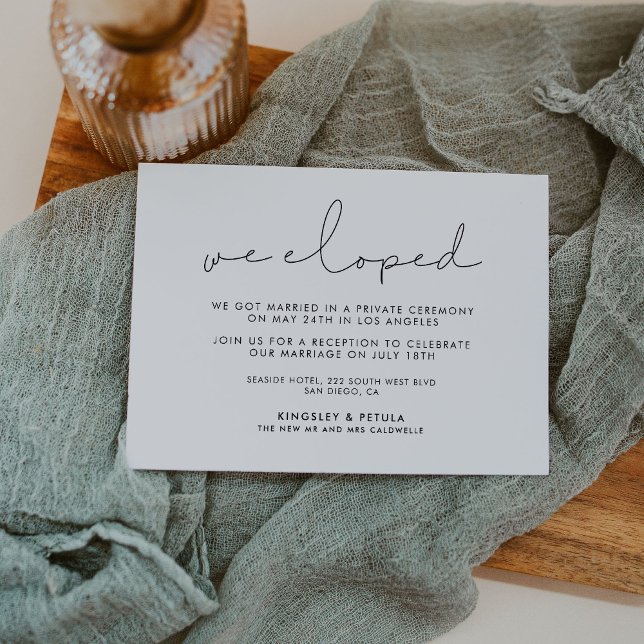 Minimalist handwritten elopement reception invitation (Creator Uploaded)