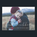 Minimalist handwritten Happy Hanukkah photo Holiday Card<br><div class="desc">Happy Hanukkah card! A modern typography for this winter Holiday photo cards collection. To customize with your favorite family picture. You can also easily change the color of the font or the background to your liking.</div>