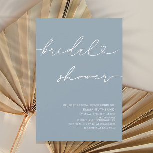 Minimalist Handwritten Heart Bridal Shower Invitation