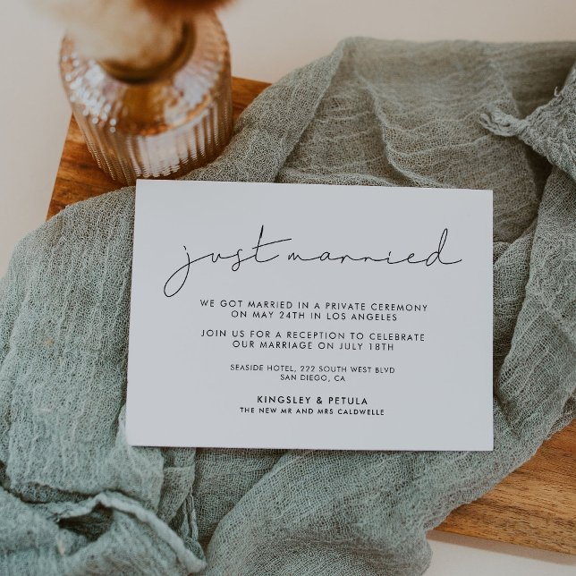 Minimalist handwritten Just married announcement (Minimalist handwritten Just married announcement)