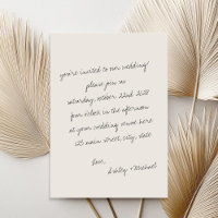 Minimalist Handwritten Letter Wedding