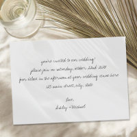 Minimalist Handwritten Letter Wedding