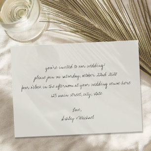 Minimalist Handwritten Letter Wedding Invitation