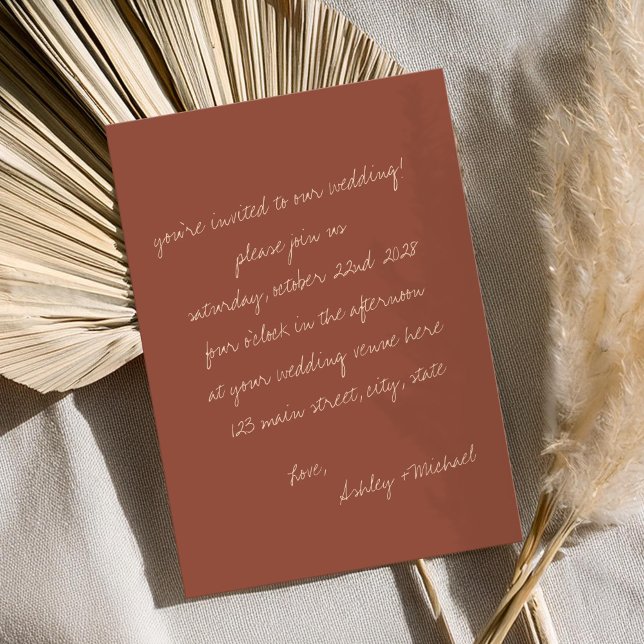 Minimalist Handwritten Letter Wedding Invitation (Creator Uploaded)