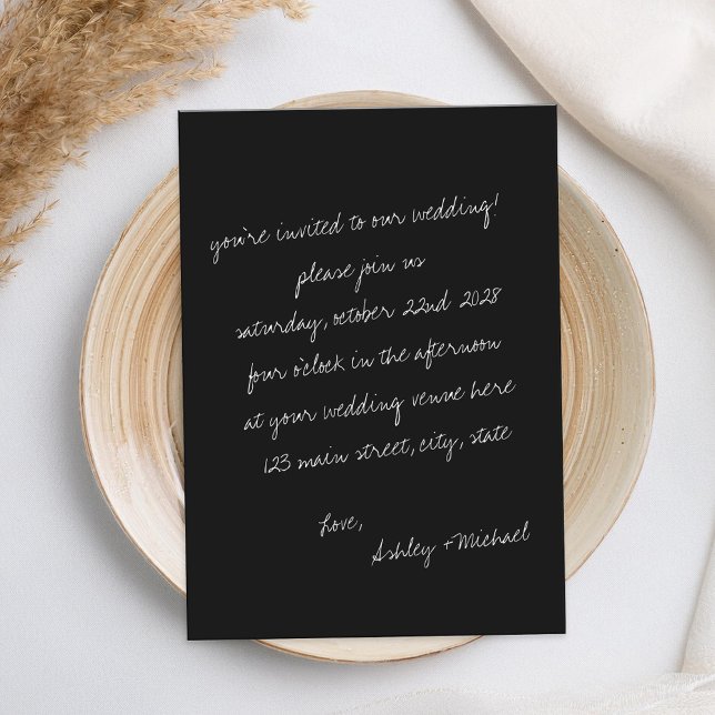 Minimalist Handwritten Letter Wedding Invitation (Creator Uploaded)
