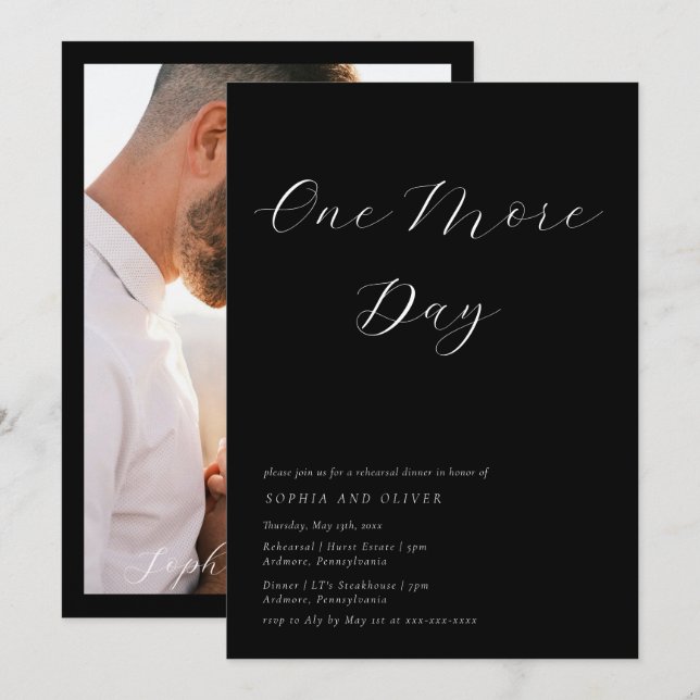 Minimalist Handwritten Rehearsal Dinner Invitation (Front/Back)