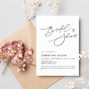 Minimalist Handwritten Script Bridal Shower Invitation