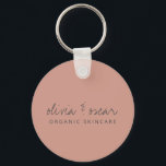 Minimalist Handwritten Script Dusty Rose Business  Key Ring<br><div class="desc">Carry your brand in style with this Minimalist Handwritten Script Dusty Rose Business Keychain. Featuring a soft dusty rose background and elegant handwritten script, this keychain is a chic and functional way to showcase your business name or a custom message. Perfect for corporate events, promotional giveaways, or as a stylish...</div>