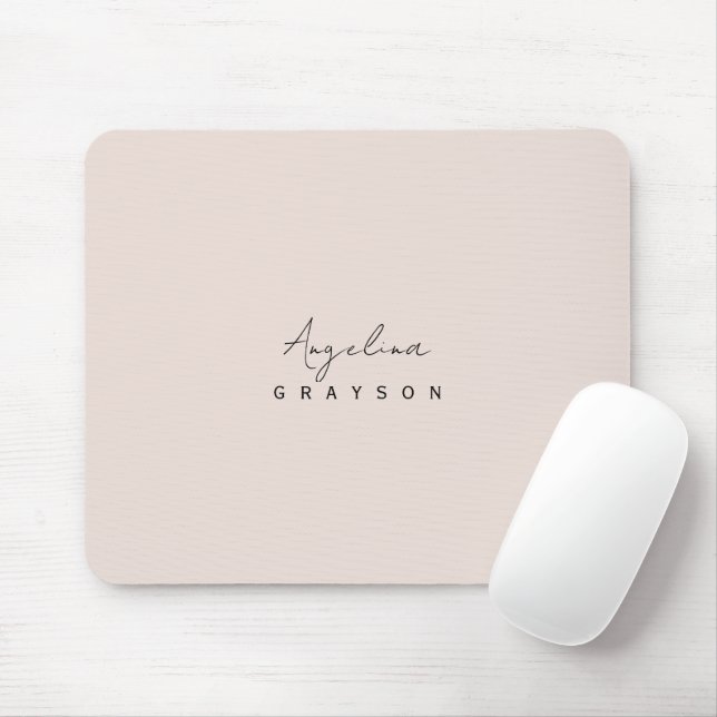 Minimalist handwritten script, simple and modern  mouse mat (With Mouse)