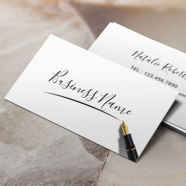 Minimalist Handwritten Script Simple Elegant Business Card (Creator Uploaded)
