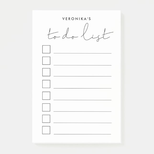 Minimalist handwritten to do list post-it notes (Front)