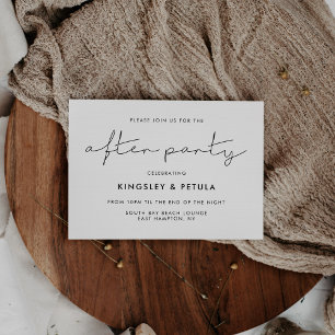 Minimalist handwritten wedding after party invitation