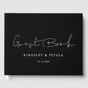 Minimalist handwritten wedding guest book