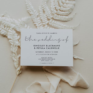 Minimalist handwritten wedding invitation
