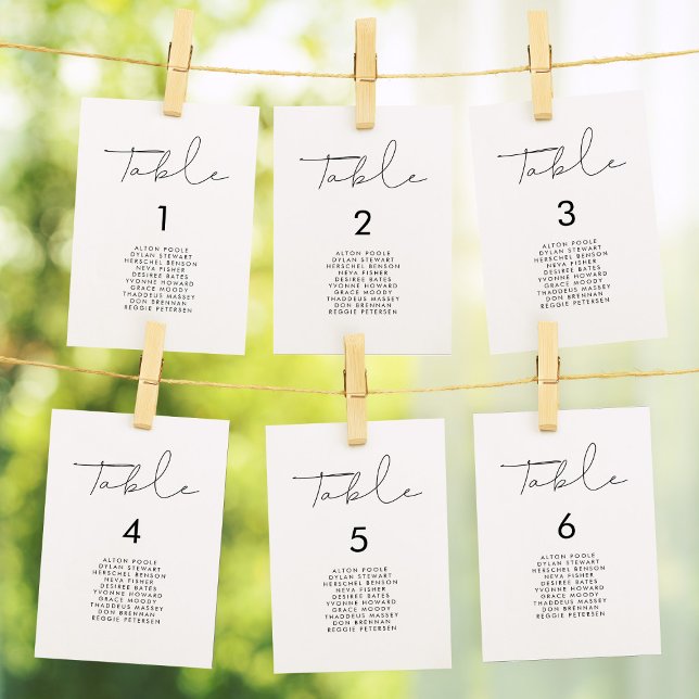 Minimalist handwritten wedding seating chart cards (Creator Uploaded)