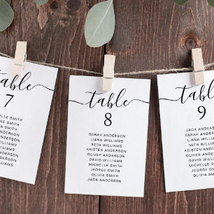 Minimalist Hanging Wedding Seating Chart Card