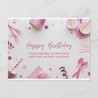 Minimalist hapoy birthday card invitation 