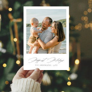 Minimalist Happiest Holidays Photo Christmas Card