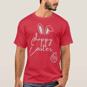 Minimalist Happy Easter Bunny Ears Holiday T-Shirt