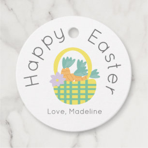 Minimalist Happy Easter Carrot Basket Favour Tags