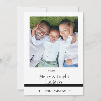 Minimalist Happy Holidays Card with Custom Name