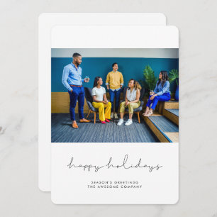 Minimalist Happy Holidays Corporate business photo Holiday Card